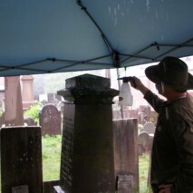 Lichen Removal from Monument